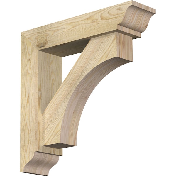 Ekena Millwork Westlake Traditional Rough Sawn Bracket w/ Offset Brace, Douglas Fir, 6"W x 24"D x 24"H BKT0604X24X24WTL01RDF - main